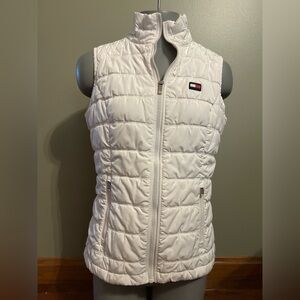 Tommy Hilfiger Quilted White Puffer Vest, Size Medium